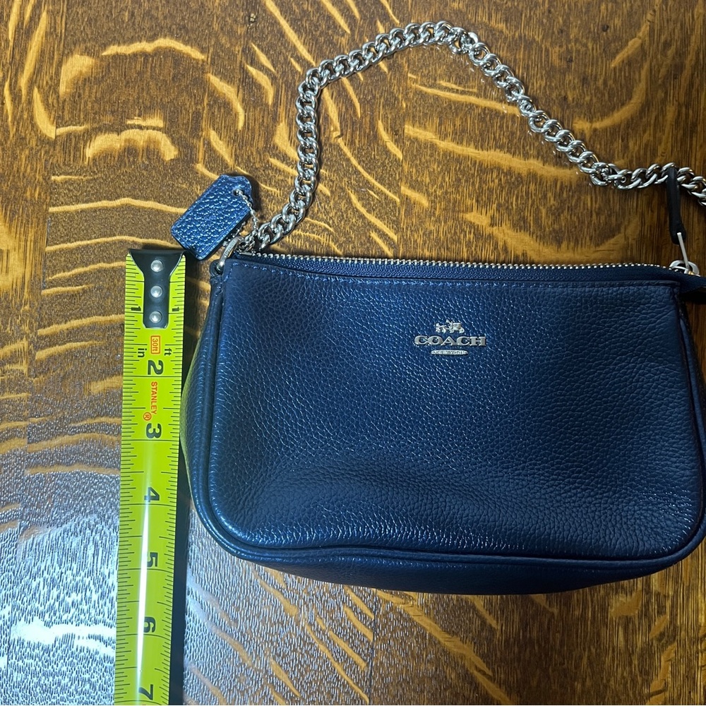 Coach Black Pebbled Leather Nolita Demi Bag with Silver Chain - Picture 6 of 7